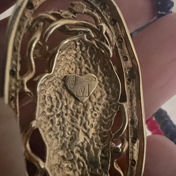 Very Rare Vintage Medusa Gold over Sterling Gemstone Beaded Italian Bracelet - Picture 4 of 6